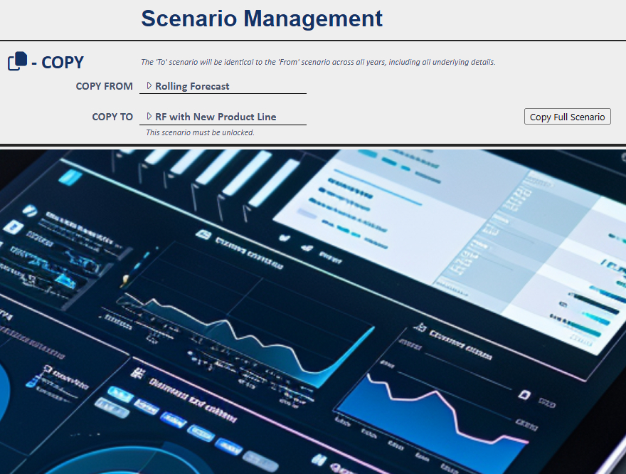 Easily creating multiple budget scenarios